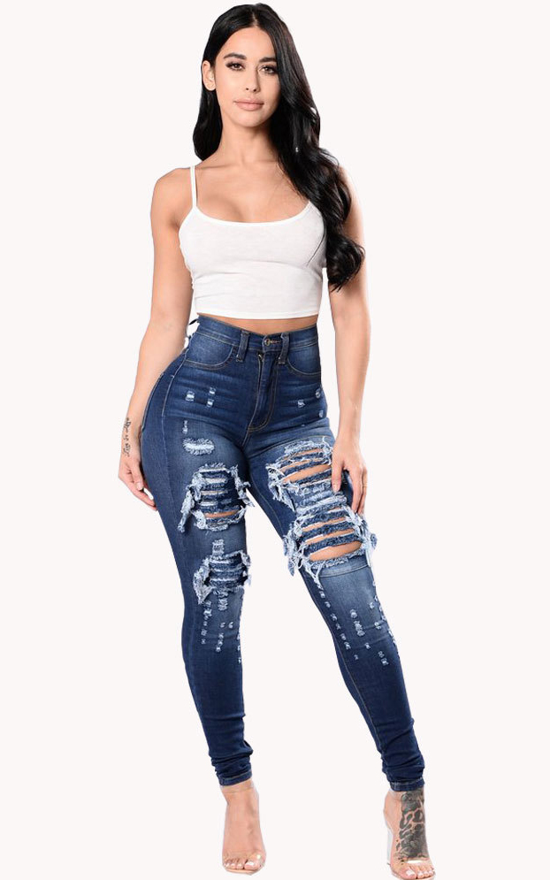 SZ60203 skinny jeans ripped